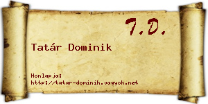 Tatár Dominik névjegykártya